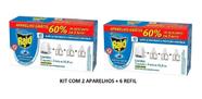 Kit 2 Aparelho Repelente Elétrico Raid Tomada Com 6 Refis