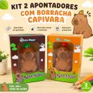 Kit 2 Apontadores Capivara com Borracha PVC Escolar Infantil Fofo Kit 2 Apontadores Capivara com Borracha PVC Escolar Infantil Fofo