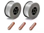 Kit 2 Arame Solda Mig S/ Gás 0,8mm + 3 Bicos De Contato 1,0mm Kit 2 Arame Solda Mig S/ Gás 0,8mm + 3 Bicos De Contato 1,0mm