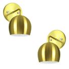 Kit 2 Arandela Aluminio Bola Dourado 23x25cm
