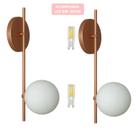 Kit 2 Arandela Bari Globo 12 Cobre Fosco c/ Led 5W 3000K