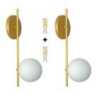 Kit 2 Arandela Bari Globo 12 Dourado Fosco c/ Led 5W 3000K