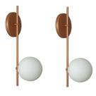 Kit 2 Arandela Bari Globo 12 Jabuticaba Cobre Fosco