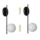 Kit 2 Arandela Bari Globo 12 Preto Fosco C/ Led Bivolt