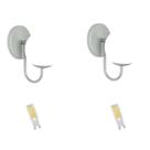 Kit 2 Arandela Curva P Globo 12 Prata Fosco Led 5W 3000K