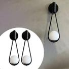 Kit 2 Arandela de Parede Gota Preto de aluminio e bivolt Com Vidro Globo 12CM