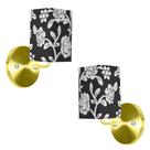 Kit 2 Arandela Dourado De Cupula Quadrada Floral Prata