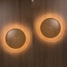 Kit 2 Arandela Eclipse Castanho Vidro Piastra Cristal Led Branco Quente 40cm Madelustre