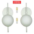 Kit 2 Arandela Globo 12 Jabuticaba Branco Fosco Led 5W 3000K