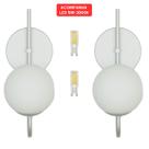 Kit 2 Arandela Globo 12 Jabuticaba Prata Fosco Led 5W 3000K