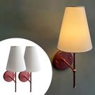 Kit 2 Arandela Luminária de Parede Cone Rose Gold Com Cúpula Algodão branco