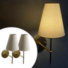 Kit 2 Arandela Luminária de Parede Dourado aluminio bivolt Com Cúpula Algodão Bege