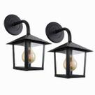 Kit 2 Arandela Quadrada Colonial Nina Vidro Liso E27 Bivolt