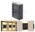 Kit 2 Arandela Solar Slim 2 Focos Luminária Parede À Prova D Água Luz Branco Quente IP65 Ambiente externo jardim deck quintal