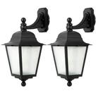 Kit 2 Arandelas Clássicas de Parede Termoplástico Preto Bivolt Lente Fosca E27 Soberana Dital