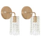 Kit 2 Arandelas Cristal Acril. Clearcrillic Redonda Cobre