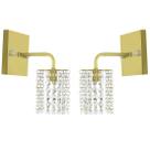 Kit 2 Arandelas De Cristal Legitimo Clearcast Dourada