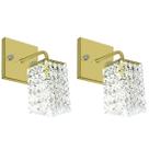 Kit 2 Arandelas De Cristal Legitimo Clearwall Dourada