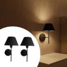 Kit 2 Arandelas de Parede Clássica Com Interruptor e Cúpula Ref 16 com Lâmpada Branco Quente Para Casa Quarto Banheiro Sala Escritório