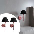 Kit 2 Arandelas de Parede Clássica Interna Com Interruptor e Cúpula Ref 16 Para Sala, Quarto, cabeceira de Cama, Corredor