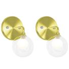 Kit 2 Arandelas Harmony Bolinha Dourado