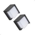 Kit 2 Arandelas Iglu Quadrada 12W 3000K Bivolt IP65