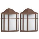 Kit 2 Arandelas Luminária de Parede Externa Marrom Colonial 25cm Lente Fosca De Ville Dital