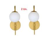 Kit 2 Arandelas Luminária Ignis Globo 12 cm Moderno Dourado 001 Kit 2 Arandelas Luminária Ignis Globo 12 cm Moderno Dourado 001