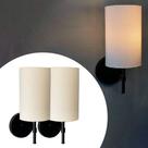 Kit 2 Arandelas Luminárias De Parede Clássica Nayara com Cúpula De Algodão Cilíndrica bege Ref 82