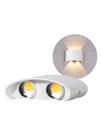 Kit 2 Arandelas Meia Lua SLBD 4 LED Branco 2 Focus 3.000 K Branco Quente