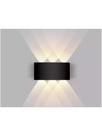 Kit 2 Arandelas Meia Lua SLBD 6 LED 2 Focus Preto 3.000 K Branco Quente