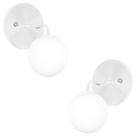 Kit 2 Arandelas Orby Bolinha Branco Maravilhoso