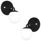 Kit 2 Arandelas Orby Bolinha Preto Maravilhoso