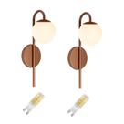 Kit 2 Arandelas Parede Globo Quarto Cobre Fosco + 2 Lâmpadas