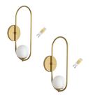 Kit 2 Arandelas Parede Oval Jabuticaba Banheiro Dourado +Led
