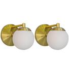 Kit 2 Arandelas Pequenas Jaboticaba em Vidro Dourado Fosco Led Inclusa, Quartos, Cabeceiras Kit 2 Arandelas Pequenas Jaboticaba em Vidro Dourado Fosco Led Inclusa, Quartos, Cabeceiras