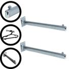 Kit 2 Arara De Parede Cabideiro Cromado Com Esfera Reta 40cm Kit 2 Arara De Parede Cabideiro Cromado Com Esfera Reta 40cm