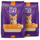 Kit 2 Areia Gato 4Kg Higienica MyaCat Mandioca Antiodor Kit 2 Areia Gato 4Kg Higienica MyaCat Mandioca Antiodor