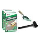KIT 2 Argamassas de Preparação 10KG cada + 1 Colher de Pedreiro 9" Roma + 1 Martelo Borracha 40mm Roma KIT 2 Argamassas de Preparação 10KG cada + 1 Colher de Pedreiro 9" Roma + 1 Martelo Borracha 40mm Roma