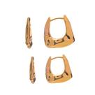 Kit 2 Argolas Organica Amassada Banhado a Ouro 18K