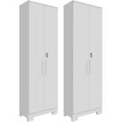 Kit 2 Armário Multiúso 2 Portas com Chave Lavanderia Cozinha Escritório 100% MDF Faura Móveis Kit 2 Armário Multiúso 2 Portas com Chave Lavanderia Cozinha Escritório 100% MDF Faura Móveis