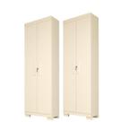 Kit 2 Armário Multiuso Israel 2 Portas com Chave 100% MDF Linhamobília