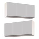 Kit 2 Armários Aéreo 03s Tina 120cm Branco