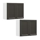 Kit 2 Armários Aéreos Itatiaia Florença Grafite Aço 4 Portas Cozinha Premium 140cm Kit 2 Armários Aéreos Itatiaia Florença Grafite Aço 4 Portas Cozinha Premium 140cm
