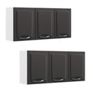 Kit 2 Armários Aéreos Multiuso Itatiaia Aço 3 Portas New Premium Cozinha e Área de Serviço Grafite Kit 2 Armários Aéreos Multiuso Itatiaia Aço 3 Portas New Premium Cozinha e Área de Serviço Grafite