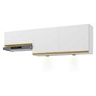 Kit 2 Armários De Cozinha Aéreos 3 Portas Com Leds Veneza Multimóveis Mp2146 Branco/dourado