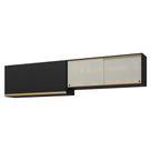 Kit 2 Armários De Cozinha Aéreos 4 Portas Veneza Multimóveis Mp2150 Preto/dourado Preto/dourado