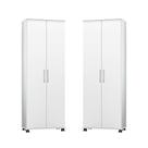 Kit 2 Armários Multiuso 2 Portas Inglaterra Multifuncional Branco Para Lavanderia/Cozinha - JA