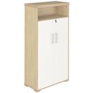 Kit 2 Armários Multiuso Office 2 Portas E Nicho Atria Executiva A02 Carvalho Branco - Lyam Decor