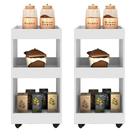 Kit 2 Armários Multiuso para Cozinha Seul com Rodízios Branco - Mpozenato